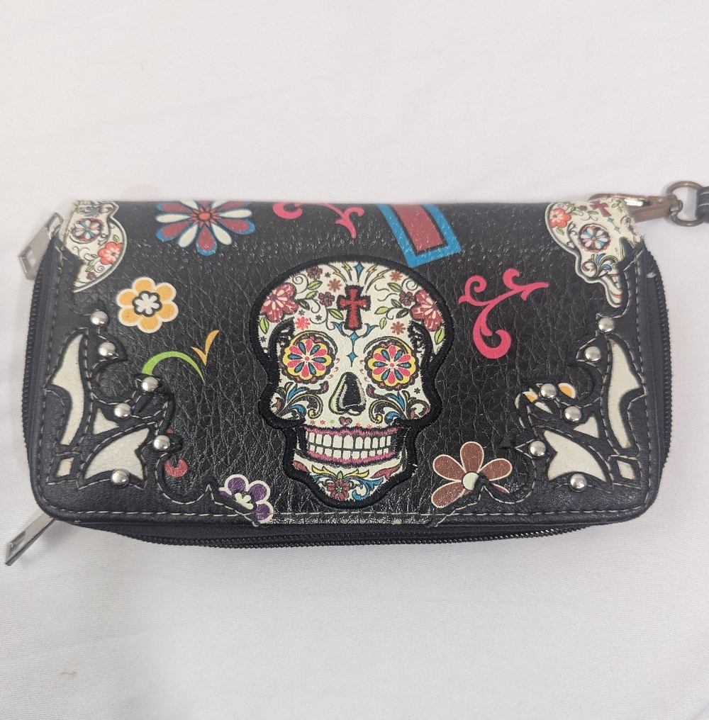Floral Skull Day Of The Dead Design Women's Wallet